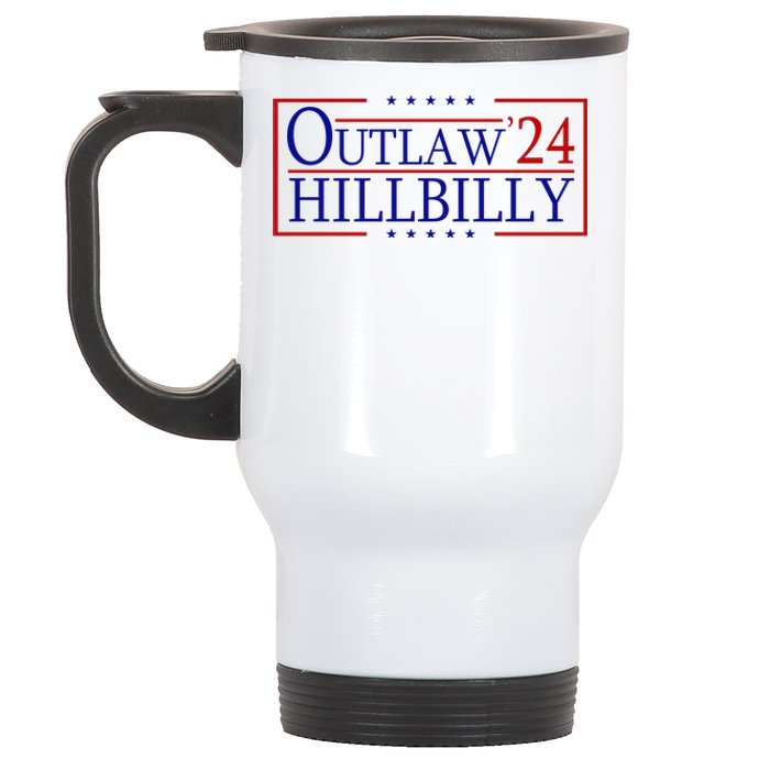 Trump Vance 24 Outlaw Hillbilly Us Flag Vintage Stainless Steel Travel Mug