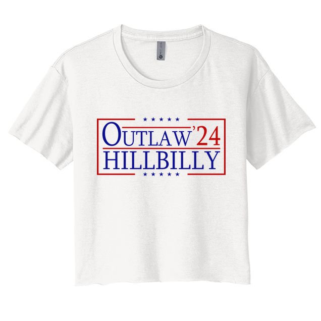 Trump Vance 24 Outlaw Hillbilly Us Flag Vintage Crop Top