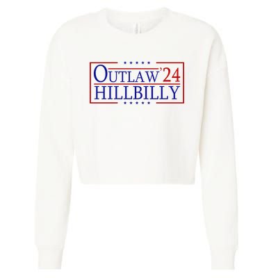 Trump Vance 24 Outlaw Hillbilly Us Flag Vintage Cropped Pullover Crew