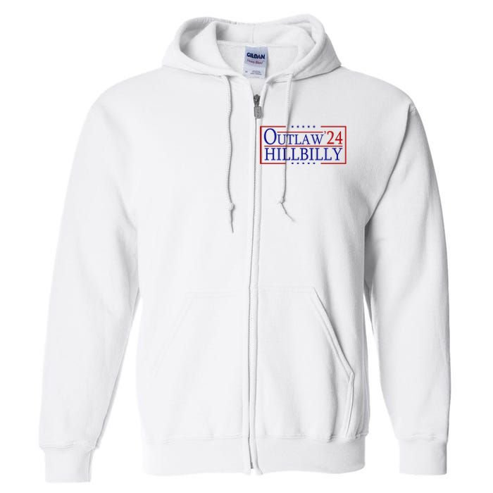 Trump Vance 24 Outlaw Hillbilly Us Flag Vintage Full Zip Hoodie