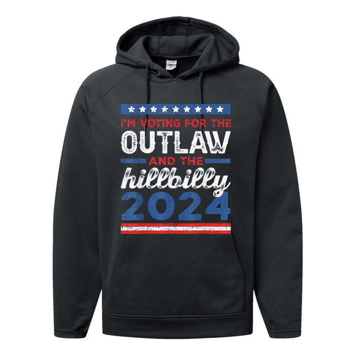 Trump Vance 2024 Donald Trump J.D. Vance Outlaw Hillbilly Performance Fleece Hoodie