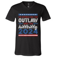 Trump Vance 2024 Donald Trump J.D. Vance Outlaw Hillbilly V-Neck T-Shirt