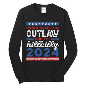 Trump Vance 2024 Donald Trump J.D. Vance Outlaw Hillbilly Tall Long Sleeve T-Shirt