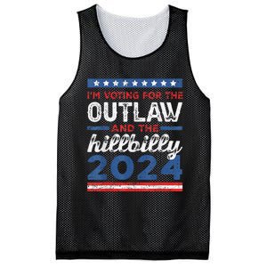 Trump Vance 2024 Donald Trump J.D. Vance Outlaw Hillbilly Mesh Reversible Basketball Jersey Tank