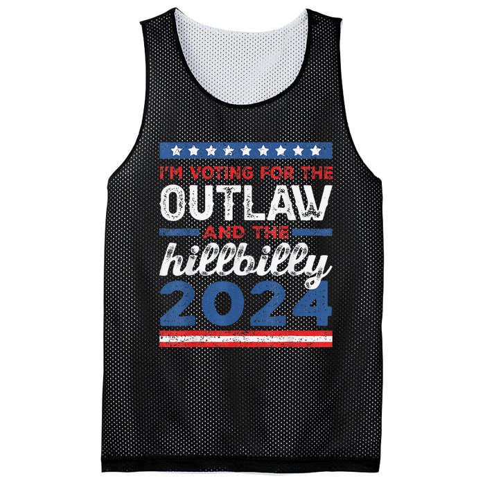 Trump Vance 2024 Donald Trump J.D. Vance Outlaw Hillbilly Mesh Reversible Basketball Jersey Tank