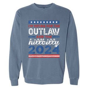 Trump Vance 2024 Donald Trump J.D. Vance Outlaw Hillbilly Garment-Dyed Sweatshirt