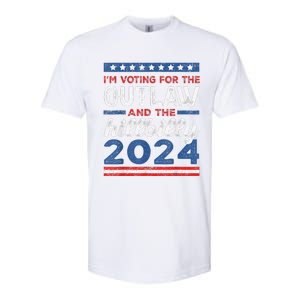 Trump Vance 2024 Donald Trump J.D. Vance Outlaw Hillbilly Softstyle CVC T-Shirt