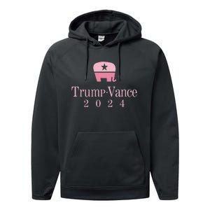 Trump Vance 2024 Elephant Jd Vance Donald Trump Women Performance Fleece Hoodie