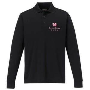 Trump Vance 2024 Elephant Jd Vance Donald Trump Women Performance Long Sleeve Polo