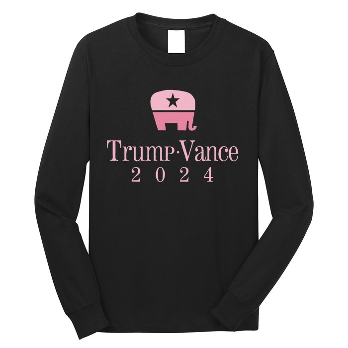 Trump Vance 2024 Elephant Jd Vance Donald Trump Women Long Sleeve Shirt