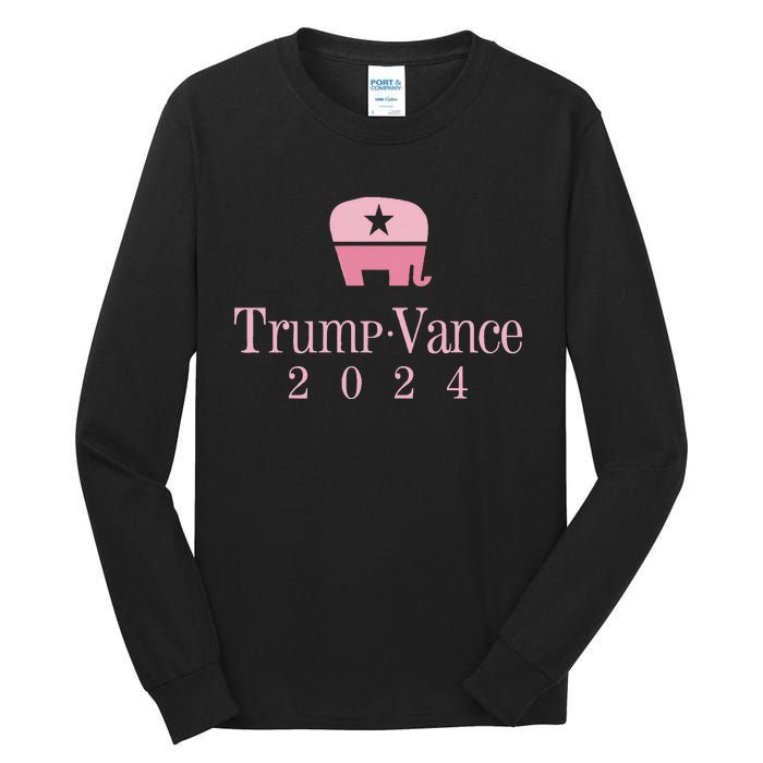 Trump Vance 2024 Elephant Jd Vance Donald Trump Women Tall Long Sleeve T-Shirt