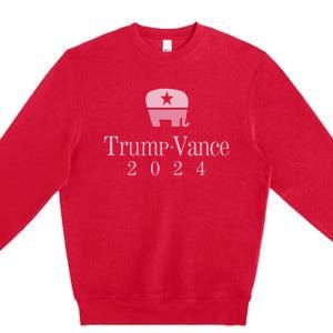 Trump Vance 2024 Elephant Jd Vance Donald Trump Women Premium Crewneck Sweatshirt