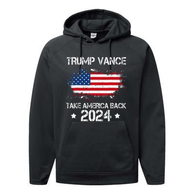 Trump Vance 2024 President Trump Supporter Take America Back Performance Fleece Hoodie