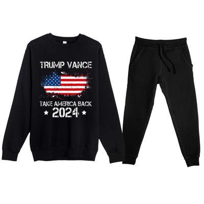 Trump Vance 2024 President Trump Supporter Take America Back Premium Crewneck Sweatsuit Set