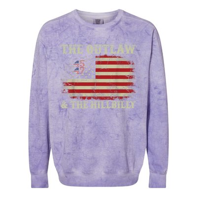 Trump Vance 2024 Donald Trump J D Vance Outlaw And Hillbilly Gift Colorblast Crewneck Sweatshirt