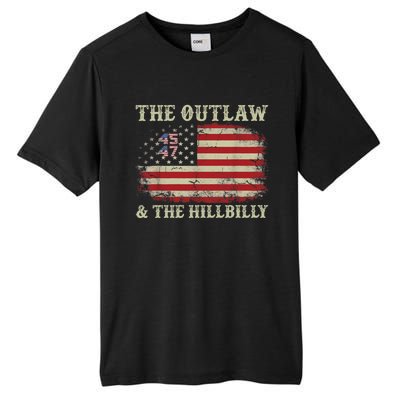 Trump Vance 2024 Donald Trump J D Vance Outlaw And Hillbilly Gift Tall Fusion ChromaSoft Performance T-Shirt