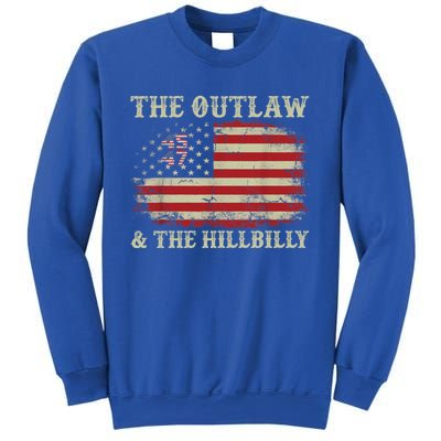 Trump Vance 2024 Donald Trump J D Vance Outlaw And Hillbilly Gift Sweatshirt