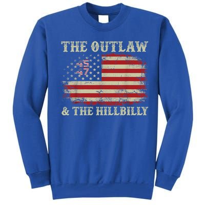 Trump Vance 2024 Donald Trump J D Vance Outlaw And Hillbilly Gift Tall Sweatshirt