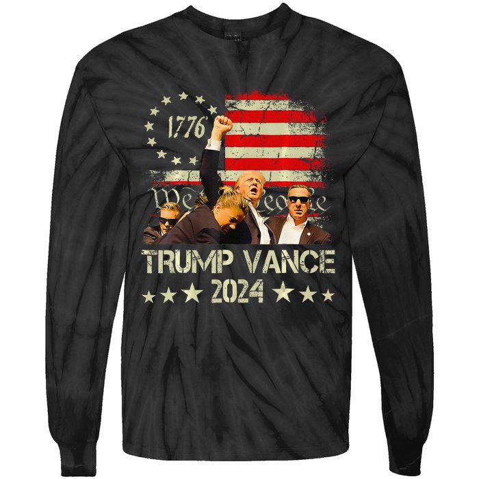 Trump Vance 2024 Donald Trump J.D. Vance Take America Back Tie-Dye Long Sleeve Shirt