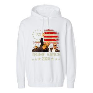 Trump Vance 2024 Donald Trump J.D. Vance Take America Back Garment-Dyed Fleece Hoodie