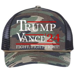 Trump Vance 24 Trump Fight Retro Rope Trucker Hat Cap