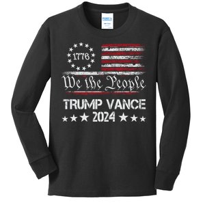 Trump Vance 2024 President Kids Long Sleeve Shirt