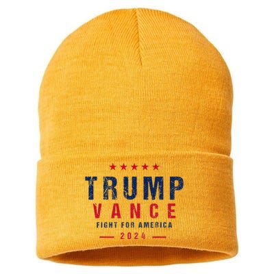 Trump Vance 2024 Flag Usa President Election Patriotic Sustainable Knit Beanie