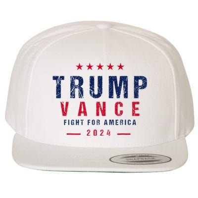 Trump Vance 2024 Flag Usa President Election Patriotic Wool Snapback Cap