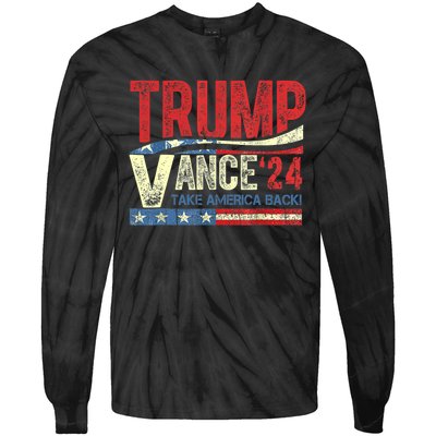 Trump Vance 24 Vintage 2024 Tie-Dye Long Sleeve Shirt