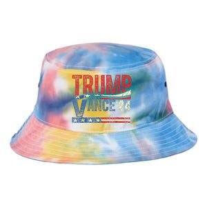 Trump Vance 2024 Retro Stripe Trump Jd Vance Tie Dye Newport Bucket Hat