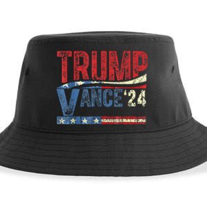 Trump Vance 2024 Retro Stripe Trump Jd Vance Sustainable Bucket Hat