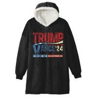 Trump Vance 2024 Retro Stripe Trump Jd Vance Hooded Wearable Blanket