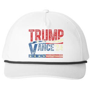 Trump Vance 2024 Retro Stripe Trump Jd Vance Snapback Five-Panel Rope Hat