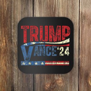 Trump Vance 2024 Retro Stripe Trump Jd Vance Coaster