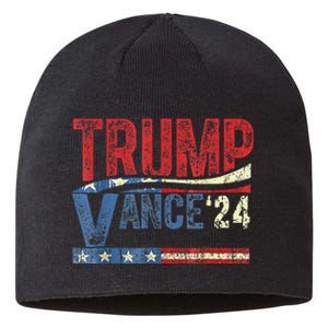 Trump Vance 2024 Retro Stripe Trump Jd Vance Sustainable Beanie