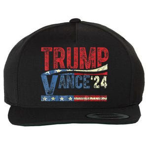 Trump Vance 2024 Retro Stripe Trump Jd Vance Wool Snapback Cap