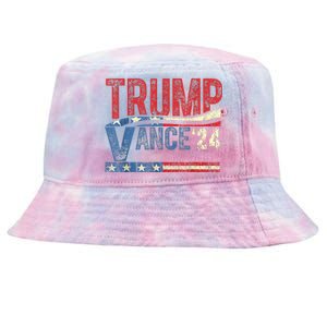 Trump Vance 2024 Retro Stripe Trump Jd Vance Tie-Dyed Bucket Hat