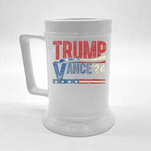 Trump Vance 2024 Retro Stripe Trump Jd Vance Beer Stein