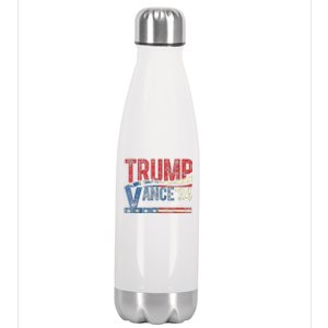 Trump Vance 2024 Retro Stripe Trump Jd Vance Stainless Steel Insulated Water Bottle