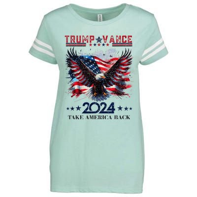 Trump Vance 2024 Take America Back Eagle Flag Enza Ladies Jersey Football T-Shirt