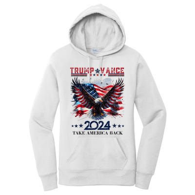 Trump Vance 2024 Take America Back Eagle Flag Women's Pullover Hoodie