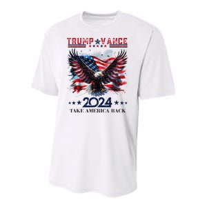 Trump Vance 2024 Take America Back Eagle Flag Youth Performance Sprint T-Shirt