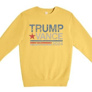 Trump Vance 2024 Retro Stripe Trump Jd Vance Premium Crewneck Sweatshirt