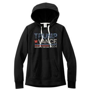 Trump Vance 2024 Retro Stripe Trump Jd Vance Women's Fleece Hoodie