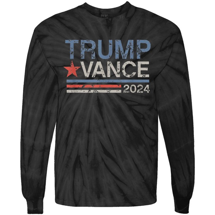 Trump Vance 2024 Retro Stripe Trump Jd Vance Tie-Dye Long Sleeve Shirt