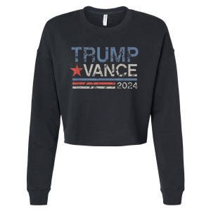 Trump Vance 2024 Retro Stripe Trump Jd Vance Cropped Pullover Crew