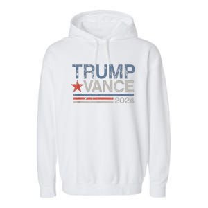 Trump Vance 2024 Retro Stripe Trump Jd Vance Garment-Dyed Fleece Hoodie