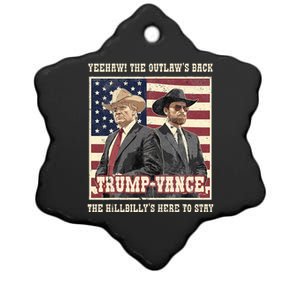 Trump Vance 2024 Outlaw Hillbily Won Inauguration Ceramic Star Ornament