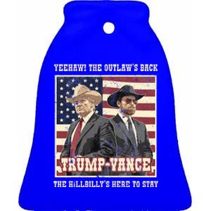 Trump Vance 2024 Outlaw Hillbily Won Inauguration Ceramic Bell Ornament