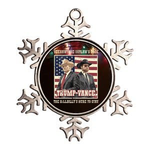 Trump Vance 2024 Outlaw Hillbily Won Inauguration Metallic Star Ornament